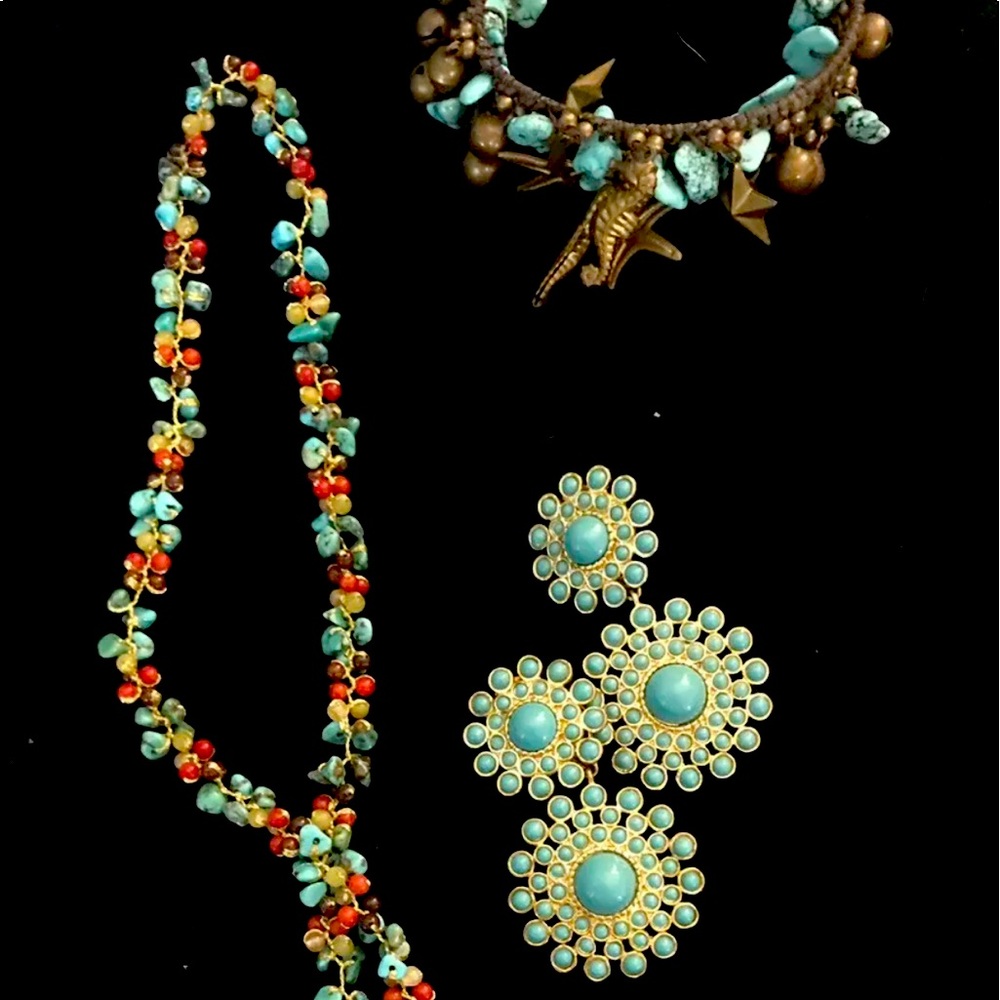 Lot of 3 fabulous turquoise color jewelry